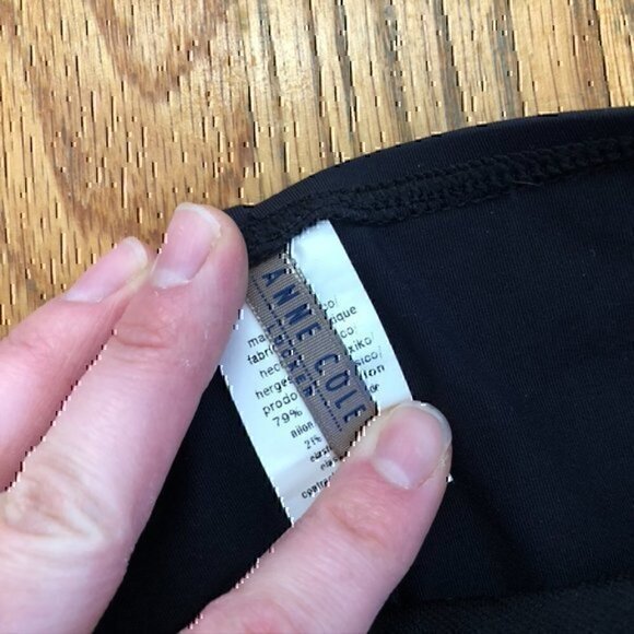 NEW NWT ANNE COLE Black Blue Metallic Copper ? Belted Swim Bikini Bottom Small S - Picture 4 of 9